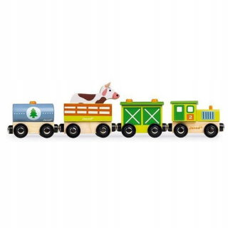 Drevená dráha pre deti - Janod Train Wooden Farm Story J08578