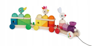 Drevená dráha pre deti - Janod Vlak s veľké dieťa Forest Building Blocks