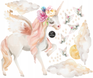 Detské samolepky na stenu - Unicorn múr nálepka pre deti XXL