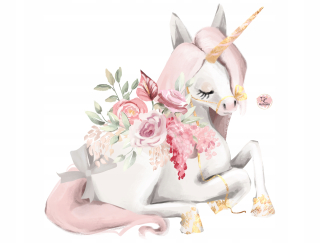 Detské samolepky na stenu - Unicorn, pastel múr nálepka XL