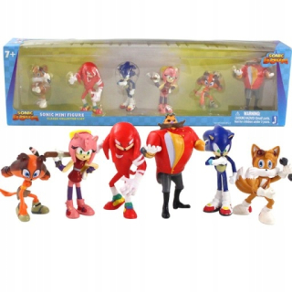 Rozprávková postavička - Ježko Sonic obrázky 6 ks 4 generácie políčko +