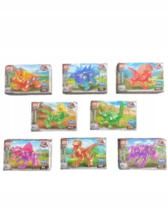 Stavebnica - Jurassic World Set 8 Crystal Dinosaurs