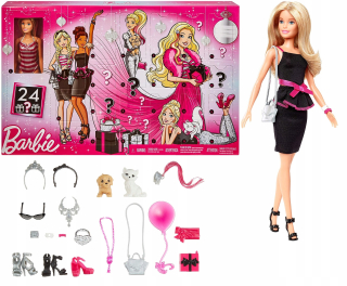 Bábika Barbie - Adventný kalendár Barbie bábika GFF61 Mattel