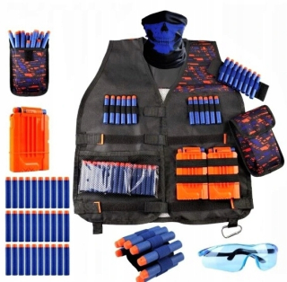 Pištoľ pre deti - Taktická vesta pre Nerf príslušenstvom. Okuliare