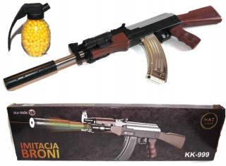 Detská zbraň - Kalashnikow AK47 laserové svietidlo + guľa