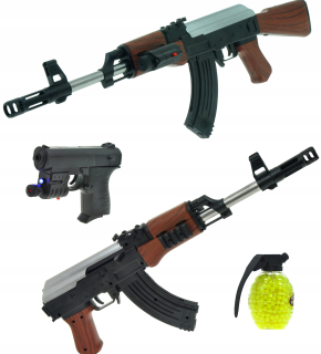 Detská zbraň - Kalashnikov AK47 Rifle + Gun + Balls + Laser