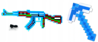 Svetelný meč - RIFLE + KILOF MINECRAFT WEAPON LED Zvuková súprava