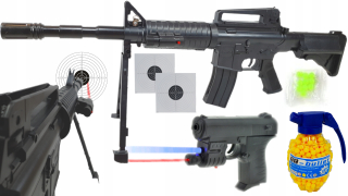 Detská zbraň - M4A1 pušku na ostreľovača loptou + pištole + granát