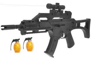 Detská zbraň - Rifle on Balls G36 Auto Sniper Laser + Garnet
