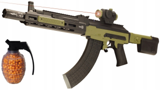 Pištoľ pre deti - Pušková guľovnica LASER + NAVY BALLS 3821