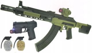 Detská zbraň - PÁSOVÝ RUČNÍK LASER + GUN + GRANÁT