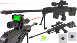 Detská zbraň - Puška Sniper o gule s laserovým Kolimátor ASG