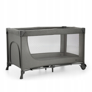 Cestovná postieľka Kinderkraft 65 x 126 cm odtiene sivej a striebornej
