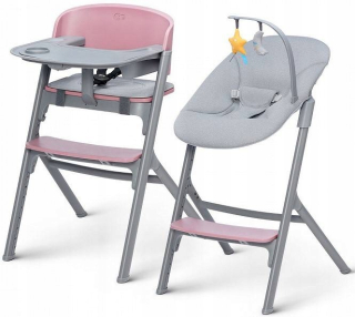 Kinderkraft Calmee Aster Pink stolička na kŕmenie s hojdačkou