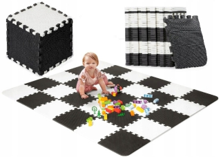 Vzdelávacia podložka pre deti - Kinderkraft Luno Veľká pena rohože puzzle čierna