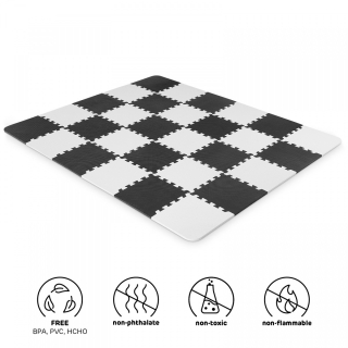 Zvukova hračka - Kinderkraft Luno Foam Mat Puzzle Black