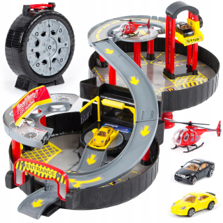 Gazáž pre autíčka - KINDERPLAY PARKING CAR GARAGE HELICOPTER
