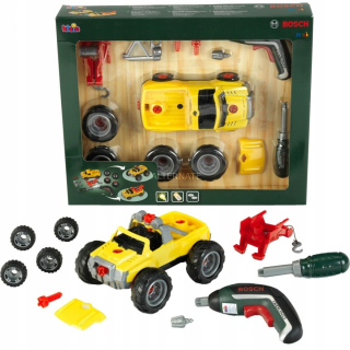 Náradie pre deti - Klein Bosch auto na krútenie 3IN1 s skrutkovačom