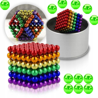 Magneticka stavebnica - Bloky magnetické guličky 5mm 216 ks + zdarma FLUO