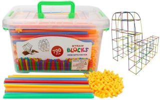 BLOCKS Konštrukcie Slamky Tyčinky KONTAJNER 700el