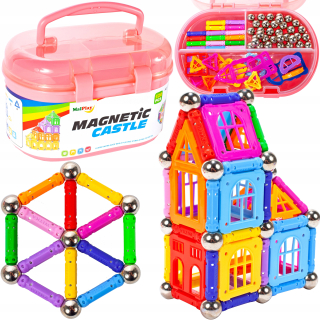 Magneticka stavebnica - 3D magnetické tehly vzdelávacie puzzle 120el