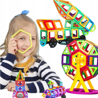 Magneticka stavebnica - Vzdelávacie magnetické bloky Set XXL 158 el.