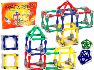 Magneticka stavebnica - Magnetické tehly stavba zámku 120 EL
