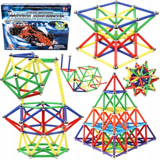 Magnetické bloky guľôčkové tyče sada xxl 250el.