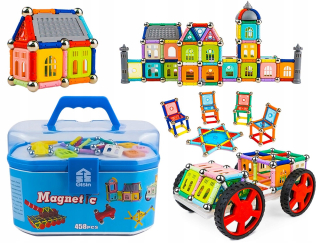 Magneticka stavebnica - Magnetické bloky neodýmu guľa nastavená 458 el.