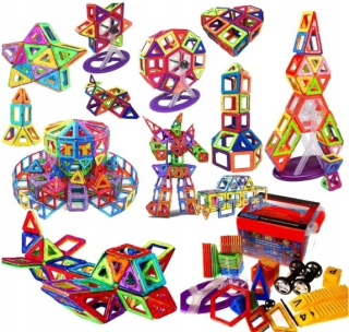 Magneticka stavebnica - Magnetické vankúšiky Panely 117 el Kuferek set