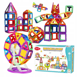 Magneticka stavebnica - Magnetické bloky Stavebné panely 128 EL