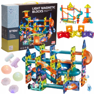 Žiarivé magnetické bloky - guľová dráha 110 el.