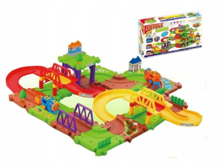 Dráha pre deti, stavebnica - Klocki Puzzle Constructor Queue Ciuchcia vlak