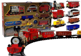 Dráha pre deti, stavebnica - Fronta vlak Lokomotive Track 650 cm na batériách