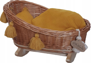 Postieľka pre bábiku -
Prútený kolíska Postieľka Natural bábika