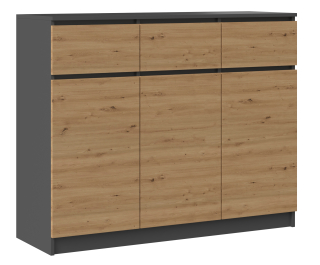 TopEshop komoda 3D3S 120 x 40 x 97cm antracit mat.