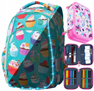 Školský batoh - CoolPack Shining Batch Set+Puzdro s dvojitou ceruzkou