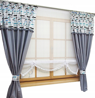 Záclony do detskej izby - Set - voile, kadere, bavlna