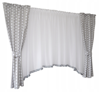 Záclony do detskej izby - Sada detského Curtain Curtain Iza brmbolcom Gray