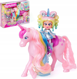 Bábika Kookyloos Rainbow Unicorn Pink Horse Bábika Iris