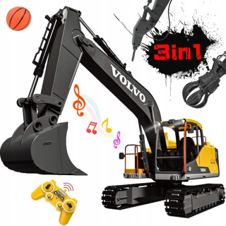 Detský báger - Diaľkové RC Volvo 3v1 diaľkovo ovládať bager