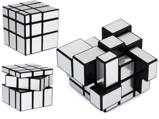 RUBIKA CUBE LOGICKÁ ZRKADLÁ STRIEBRO 6cm x 6cm