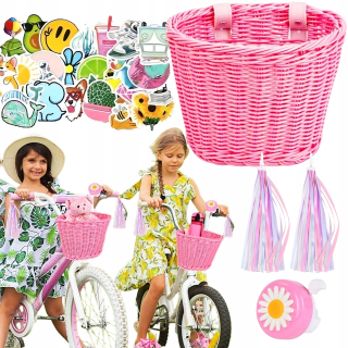 KOŠÍK, KOŠÍK NA FĽAŠU, BÁBIKU MEDVEĎA, RATTANOVÝ BICYKEL, ZVON, STRABA, NÁLEPKY