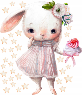 Detské samolepky na stenu - Bunny Rabbit nálepka pre deti pre deti