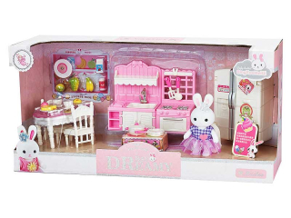 Bábika - Bunny Mebelki Dollhouse Figúrka Kitchen