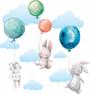 Detské samolepky na stenu - BALÍČKY BABIES BALÓNY NA STENY PRE DETI 100