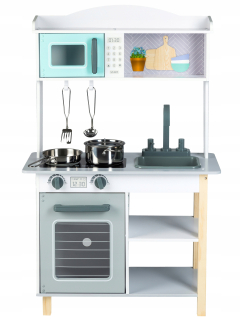 Detská kuchynka - Drevená kuchynská linka set s kuchynské doplnky