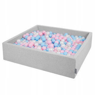 Suchý bazén - Kiddymoon Dry Square Pool s guľkami 200 ks