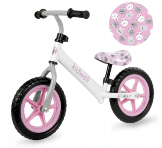 Balančný bicykel Kidwell Rebel 12" biela, ružová, sivá
