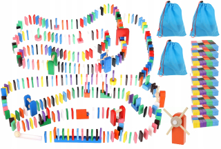Drevená stavebnica - Drevené bloky Domino Farebné puzzle 1131